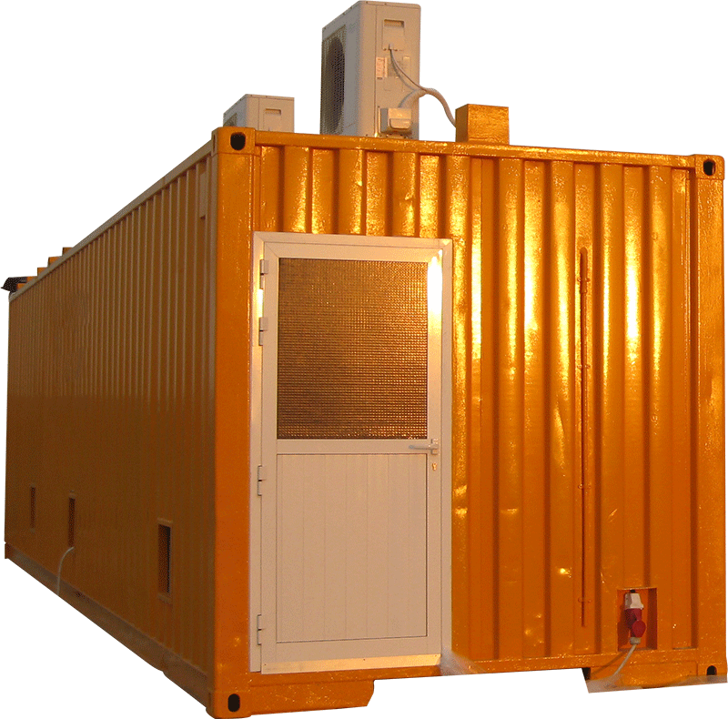 Prefabricated shipping container with refrigerated unit